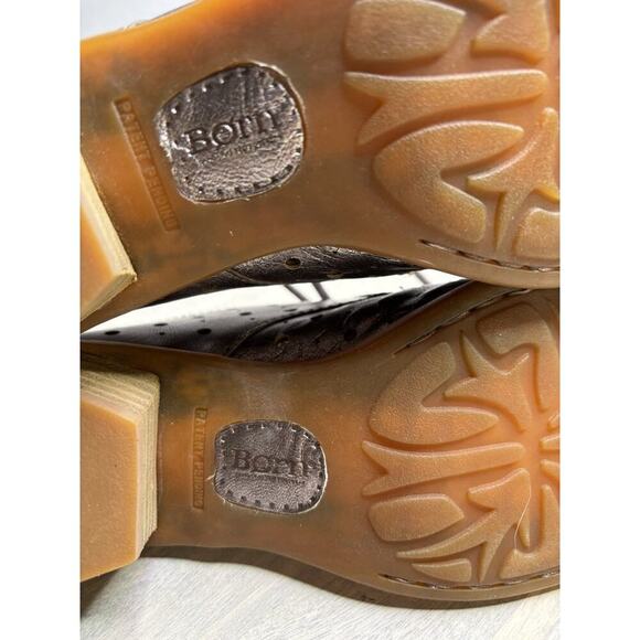 Born Brown Distressed Leather Zip Up Comfort Ankle Boot Size 9 Shoe - Picture 11 of 11